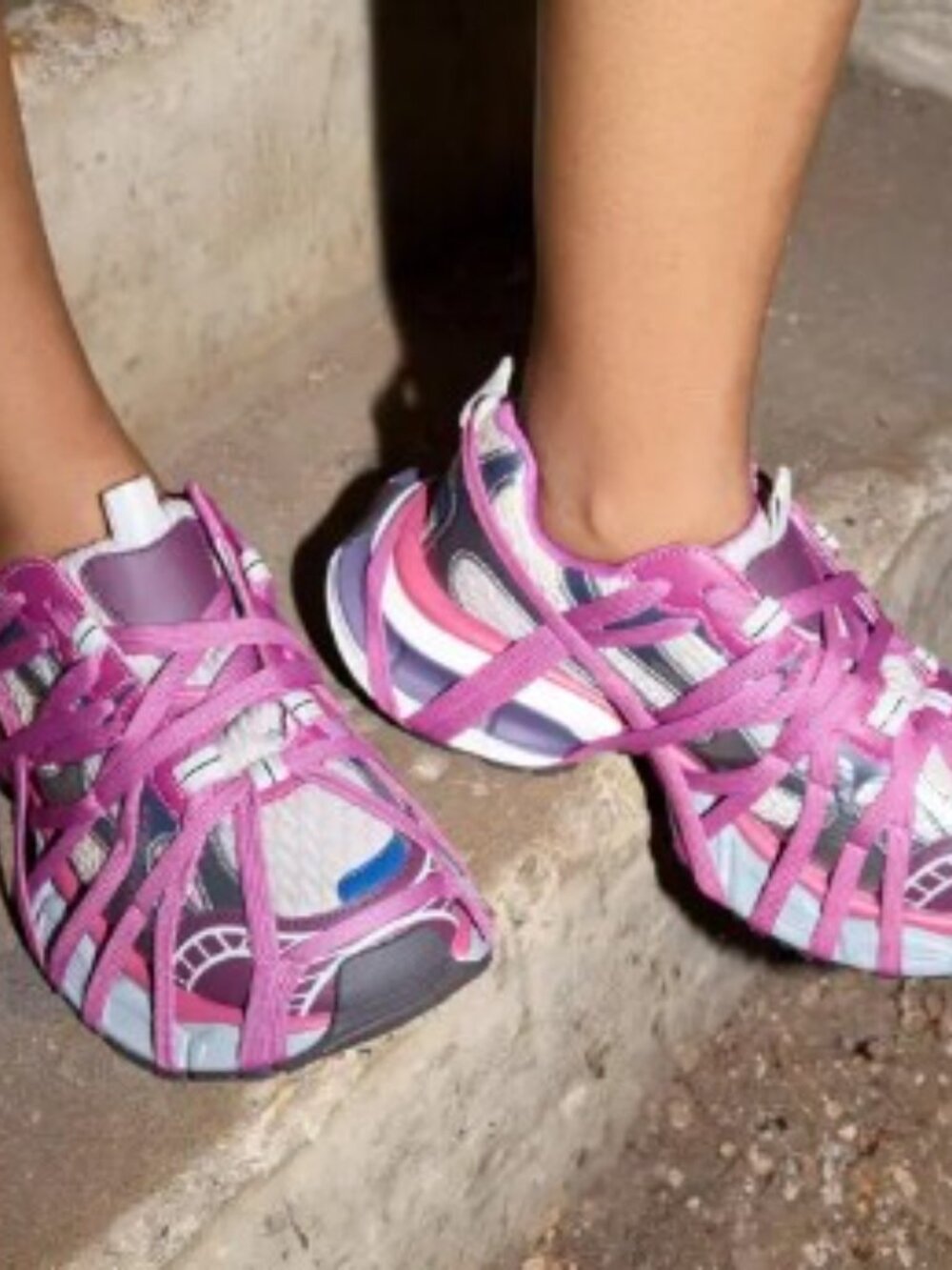 AZALEA WANG SELIE PURPLE LACE UP SNEAKER